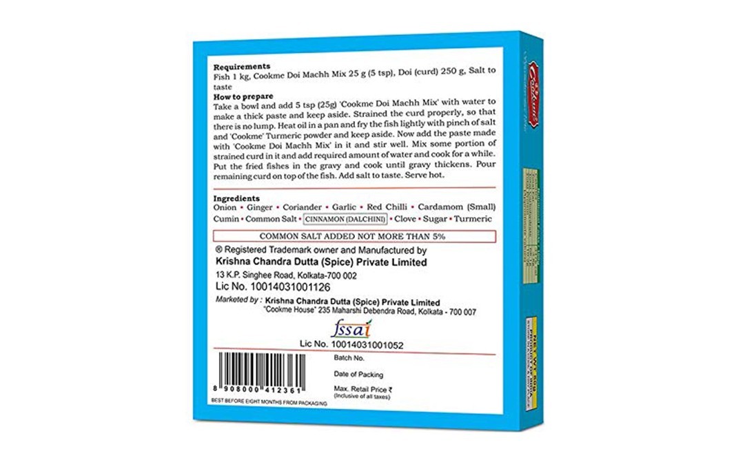 Cookme Doi Machh    Pack  50 grams